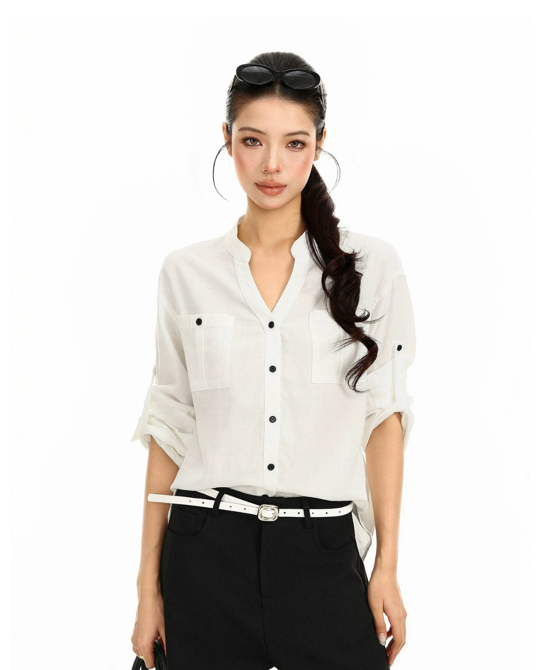 Rolled Cuff Sleeve Shirt  BGS0055