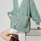 Light Green Contrast Knit Cardigan LLA0336