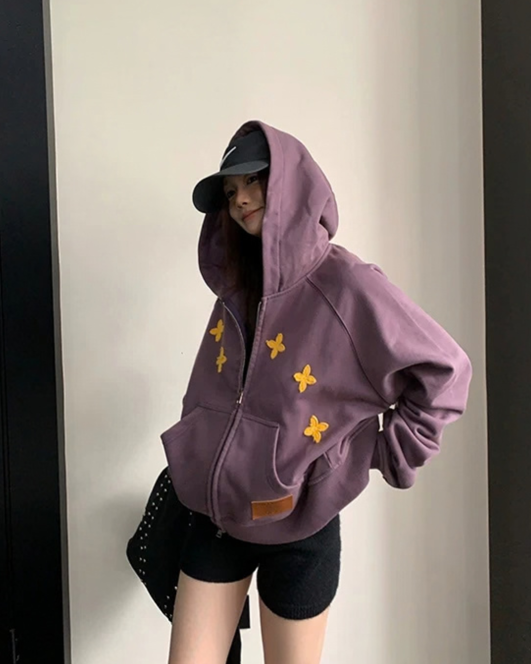 Patch Embroidered Distressed Hoodie  YLS1047