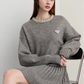 Sparkling Collar Knit Top / Knit Pleated Skirt DPY0075