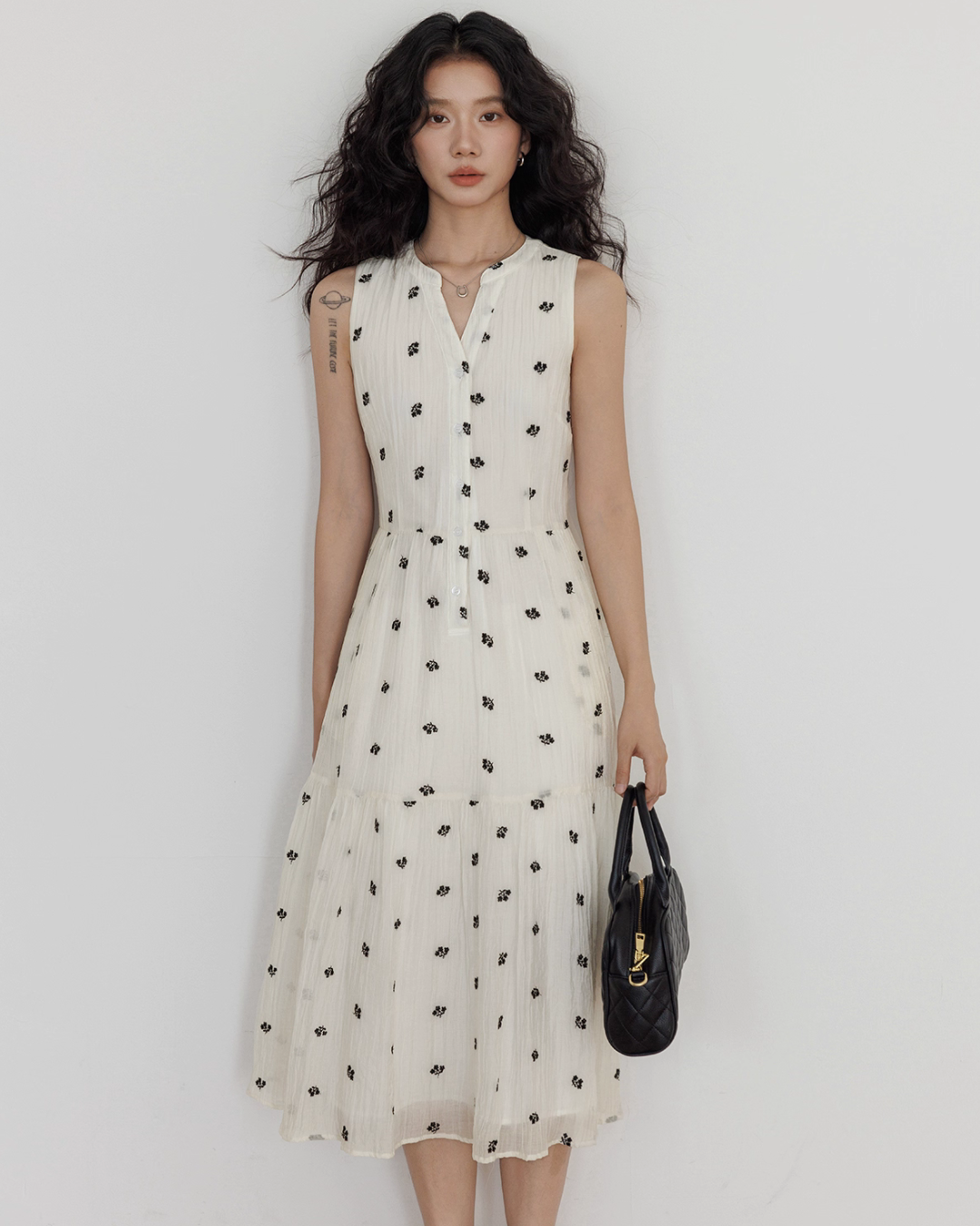 V-Neck Sleeveless Long Dress VAS0129