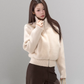 Stand Collar Fur Knit Jacket WDB0005