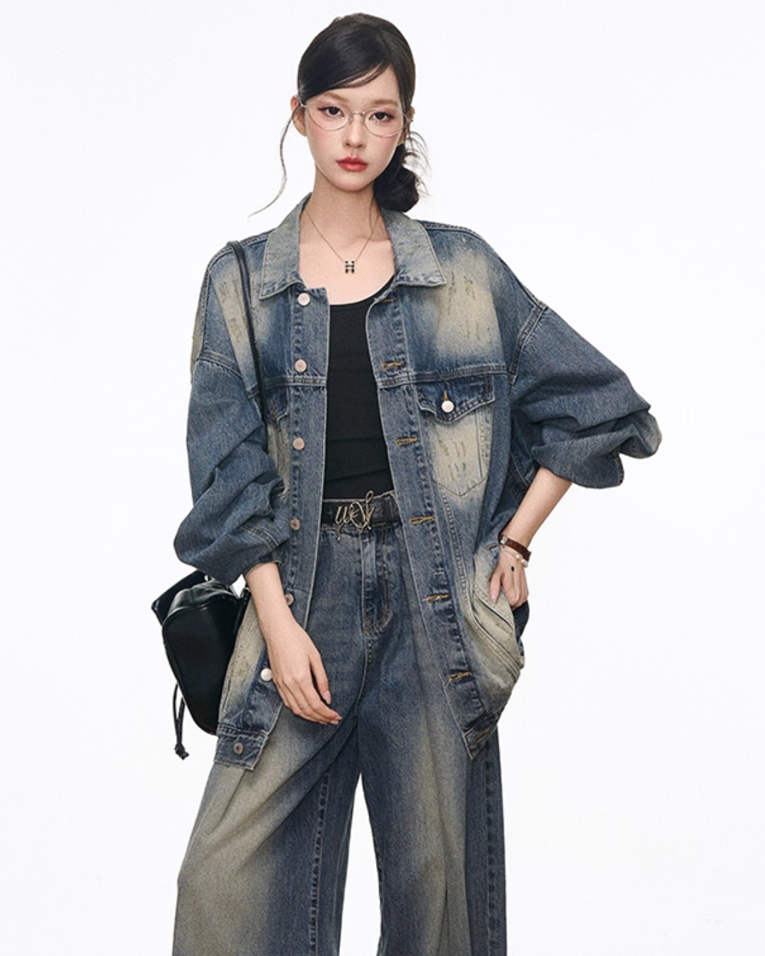 Vintage Denim Jacket / Denim Wide Pants WEO0074