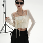 Layered Style Strap Ruffled Cardigan SRS0002