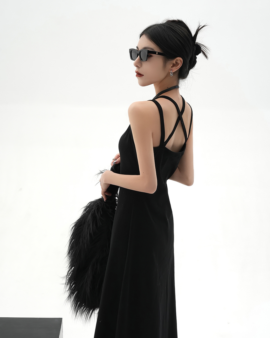 Street Slim Black Camisole Dress SRS0001