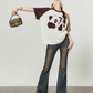 Panda Raglan Summer Knit / Denim Flare Pants LLA0211