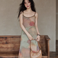 Marble Pattern Camisole Long Dress SMS0013