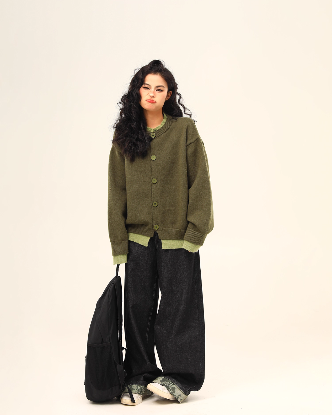 Round Neck Knit Cardigan WDZ0035
