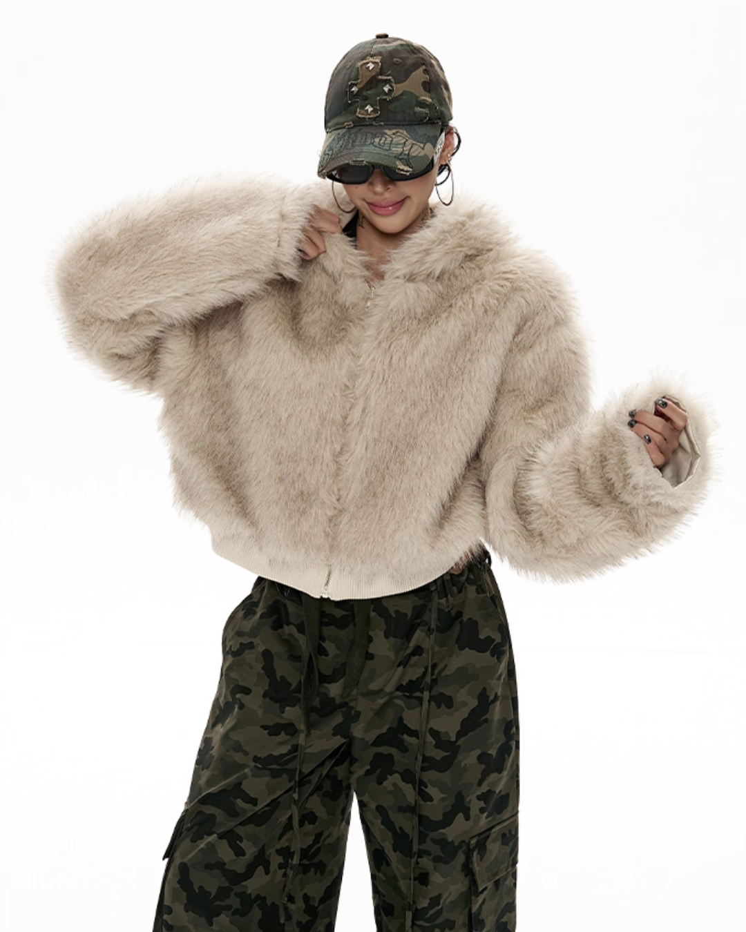 Big Hood Fur Coat ZRS0087