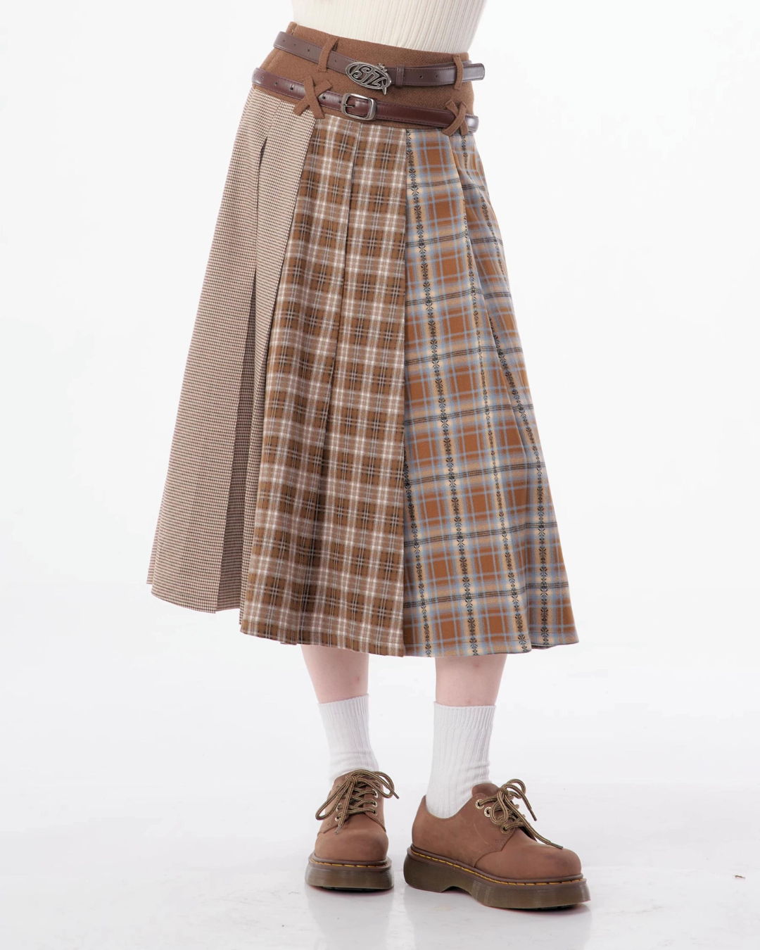 Retro Plaid Pleated Skirt ZZF0328