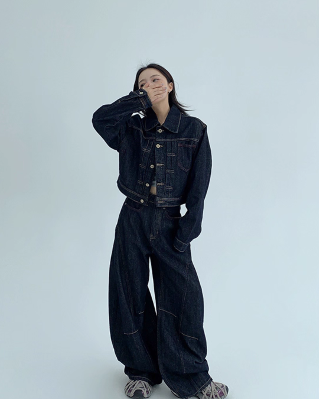 Dark Blue Wide Denim Pants YLS0904