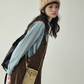 Blue Stripe Shirt / Wide Denim Pants / Corduroy Overall Skirt AMU0033