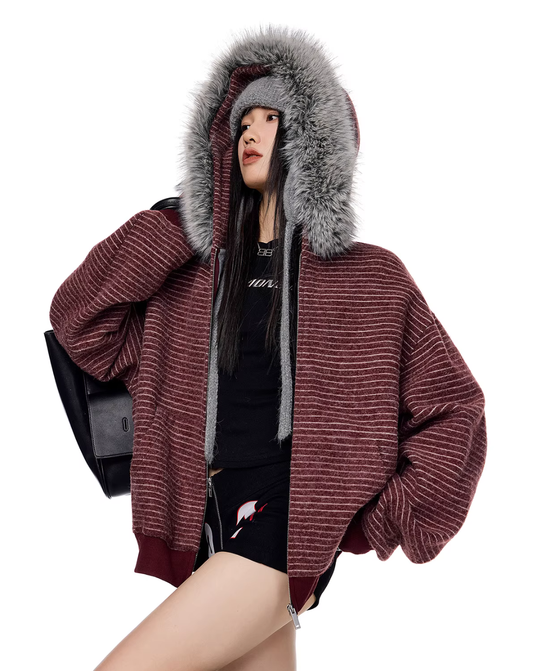 Thin Stripe Zip Hoodie ICM0118