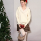Fur Collar Cable Knit Top ASG0077