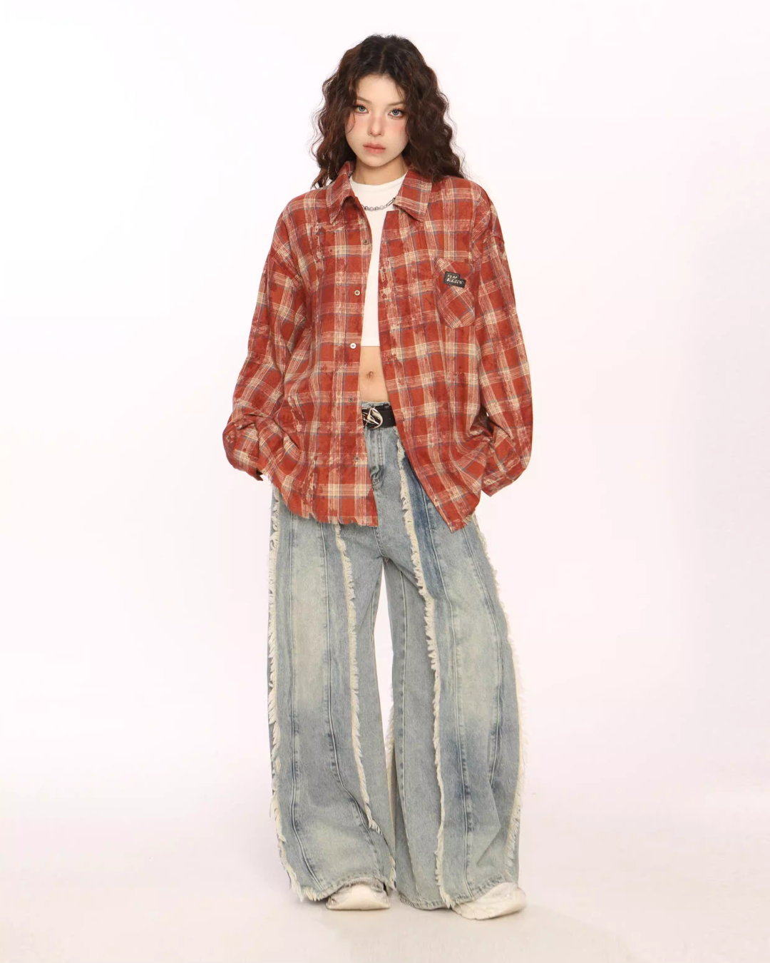 Retro Plaid Distressed Shirt BGS0044