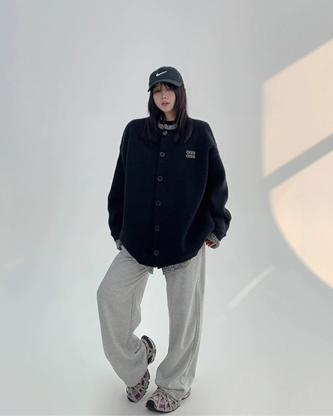 Layered Style Round Neck Knit Cardigan YLS0989