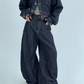 Dark Blue Denim Jacket / Wide Denim Pants YLS0912