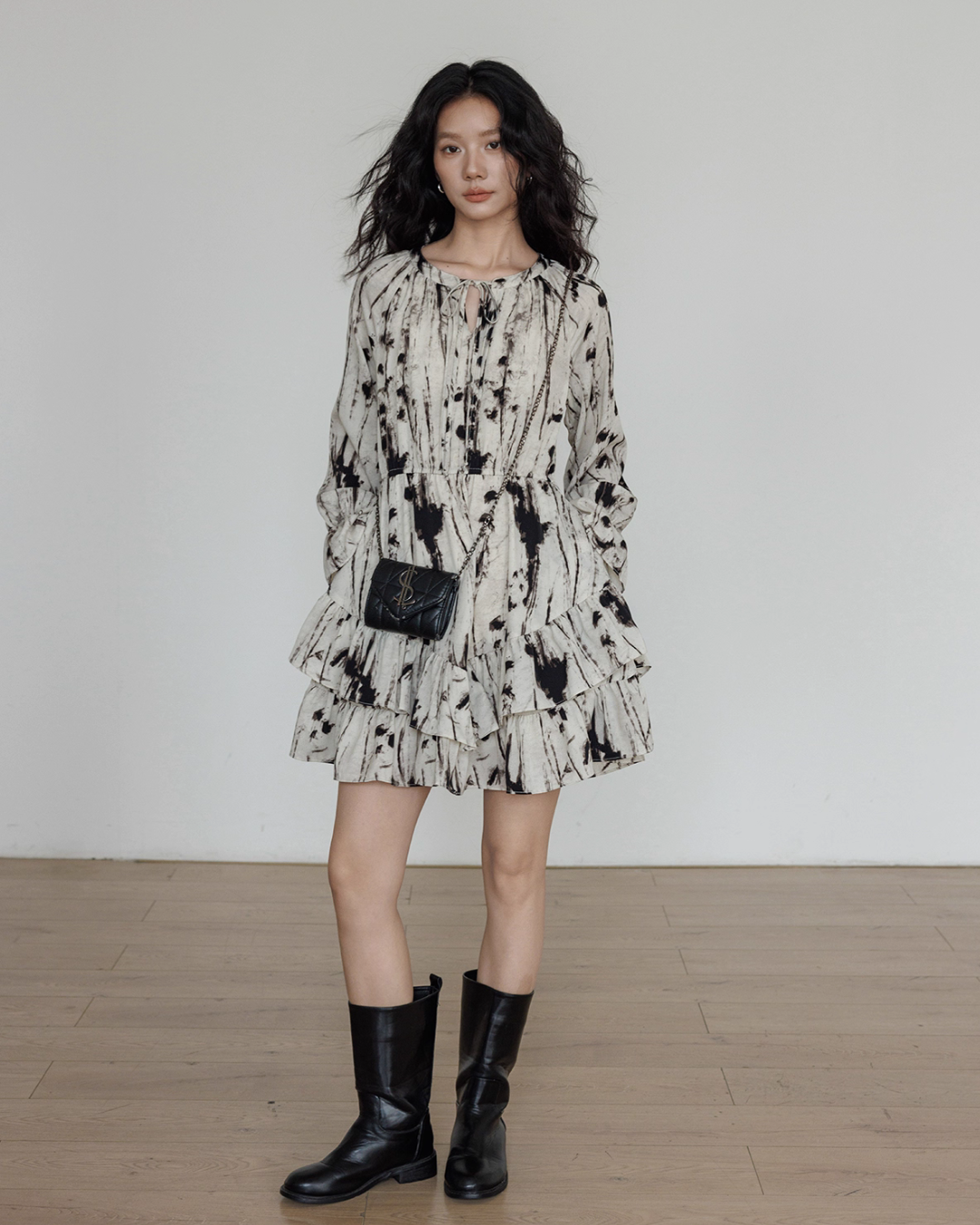 Round Neck Vintage Print Dress VAS0147