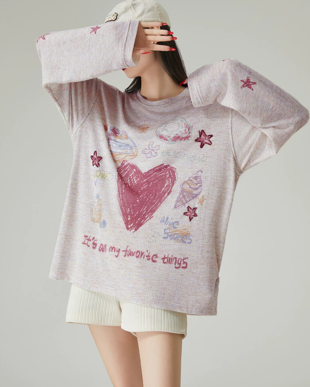 Graphic Oversized Long-Sleeve T-Shirt FER0230