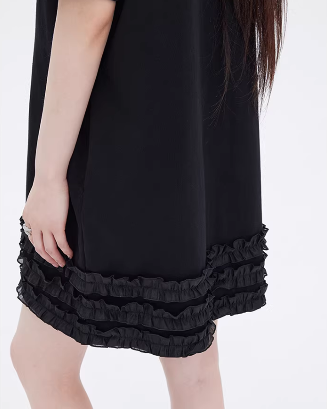 Ruffle Lace T-Shirt Dress SHN0026