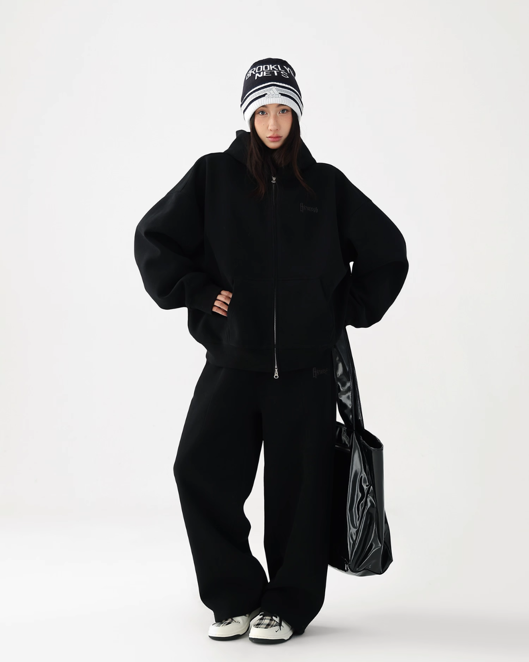 Basic Simple Zip Hoodie / Wide Sweatpants ACS0327