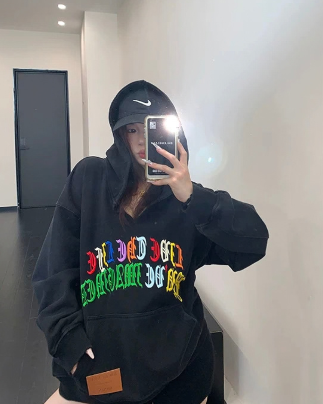 Key Neck Rainbow Logo Sweat Hoodie YLS1058