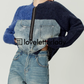 Denim Docking Knit Top LLA0595