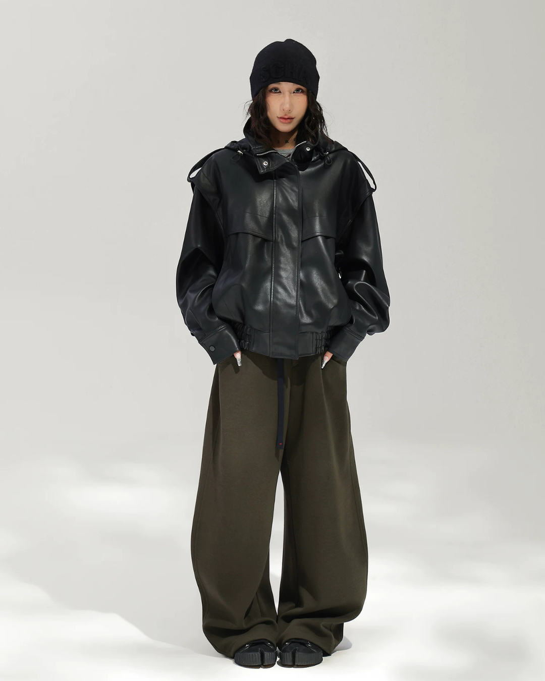 Layered Design Wide Sweatpants ACS0391