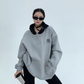 Bicolor Half Button Hoodie  YLS0688
