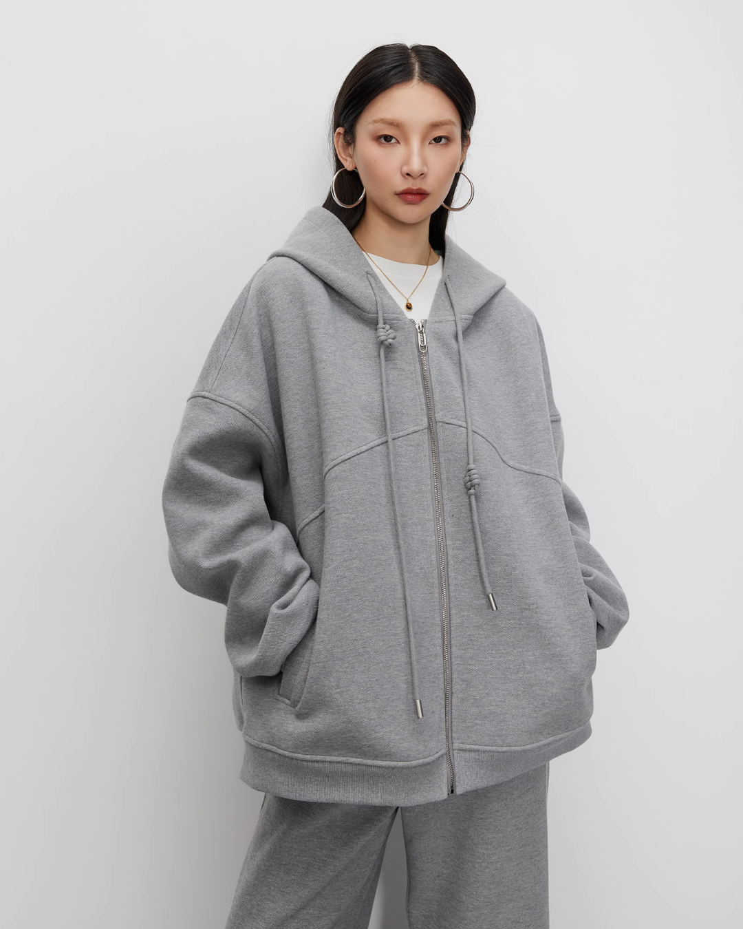 Loose Zip Hoodie / Loose Wide Pants JLC0011