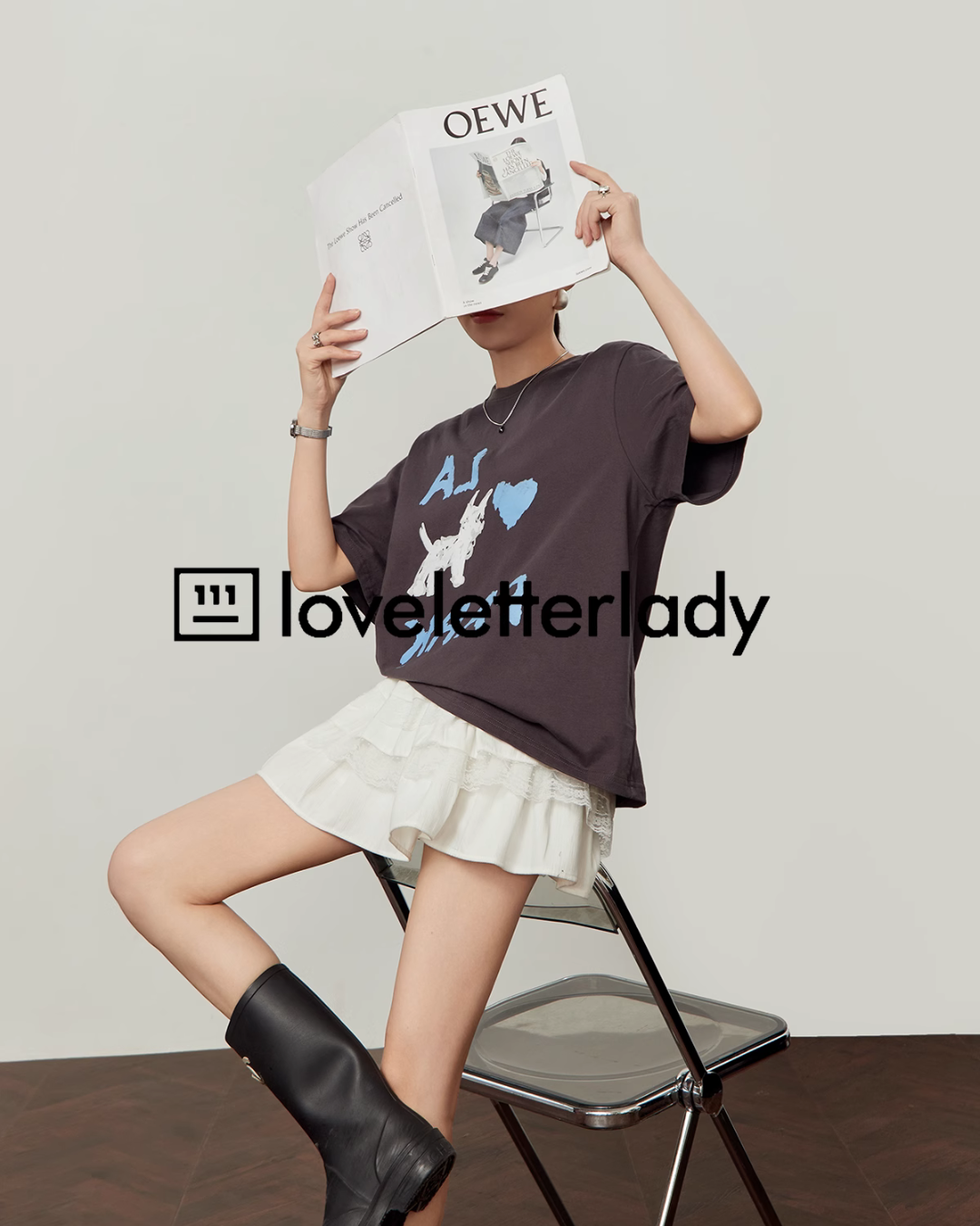 Puppy Short Sleeve Crew Neck Top LLA0441