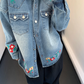 Flower Embroidered Denim Shirt YLS0759