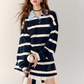 Border Half Button Dress ASG0018