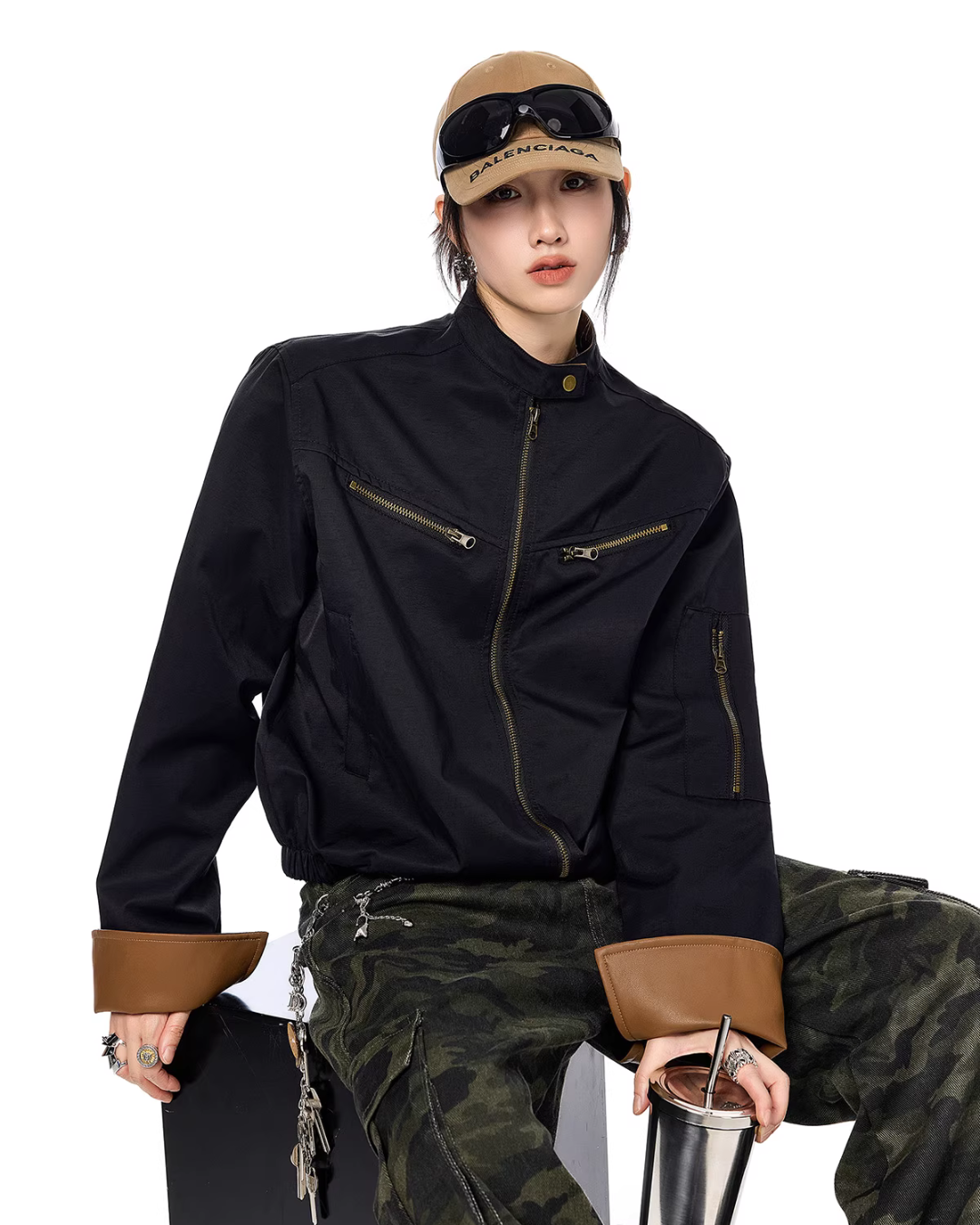 Zip Design Short Jacket ICM0084