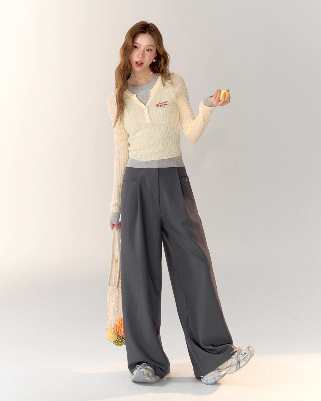 Race Ribbon Loose Slacks Pants ASG0061