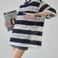 Sheer Lace Border Oversized T-Shirt FER0237