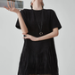 Pleated Docking Mini Dress FER0238