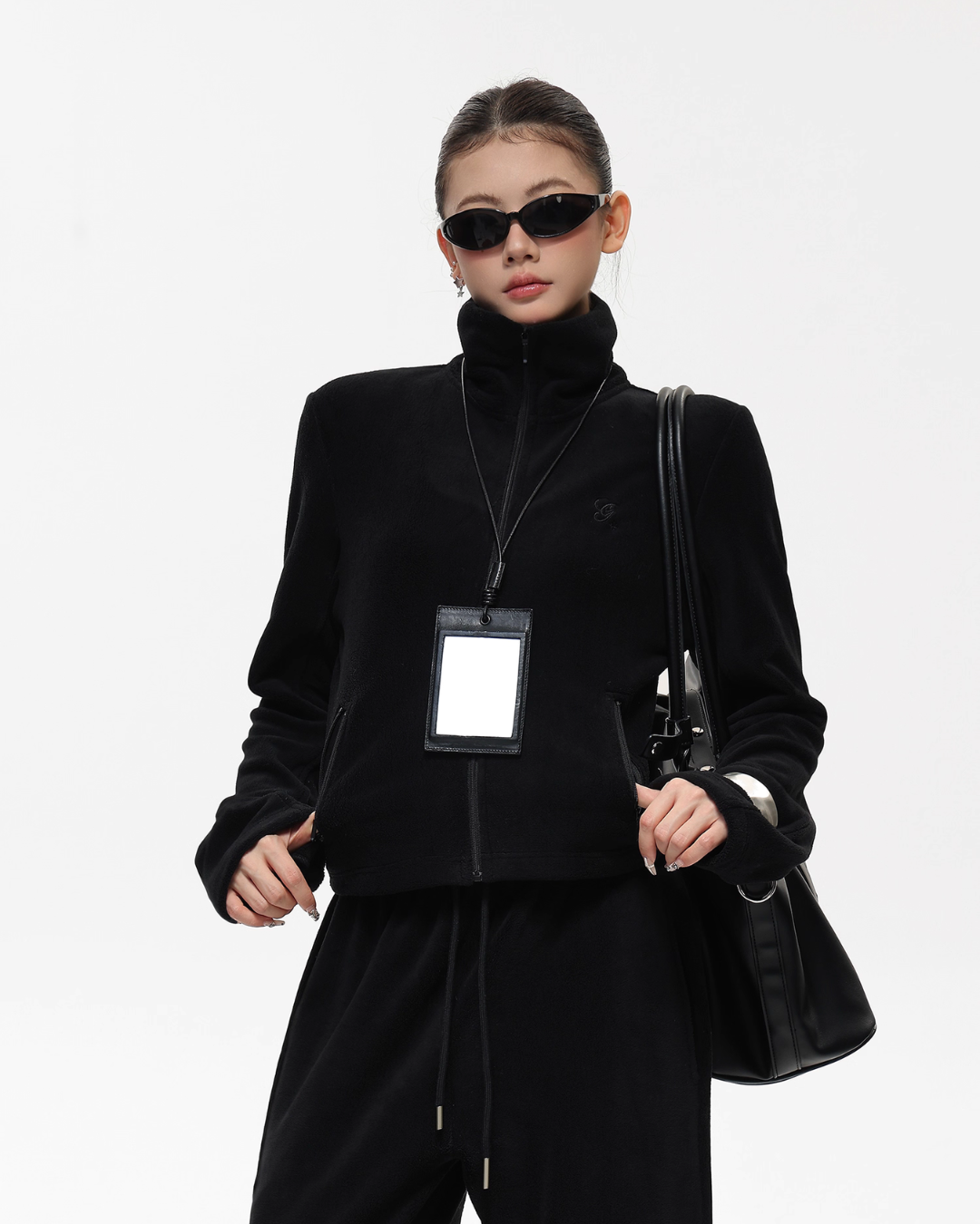 Retro Stand Collar Short Jacket / Sweatpants ACS0302