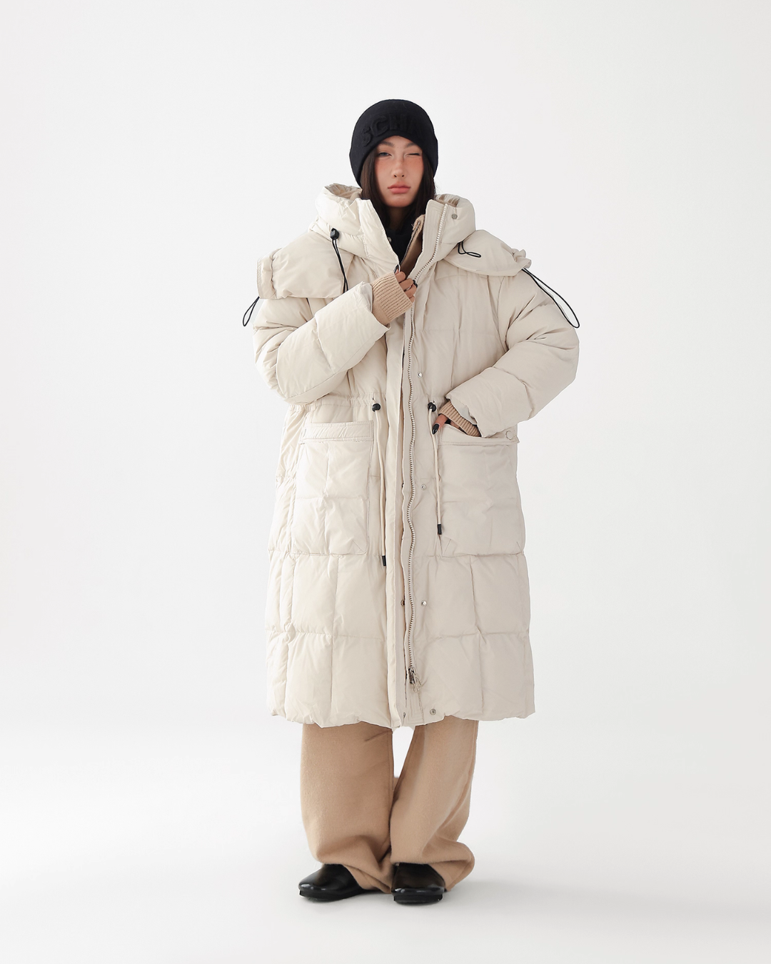 Stand Collar Down Long Coat ACS0331