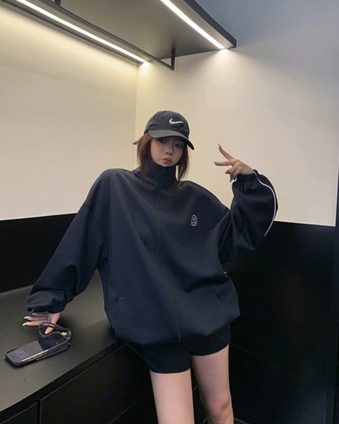 Loose-Fit Stand-Neck Jacket YLS1040