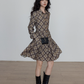 Retro Paid Flare Dress VAS0158