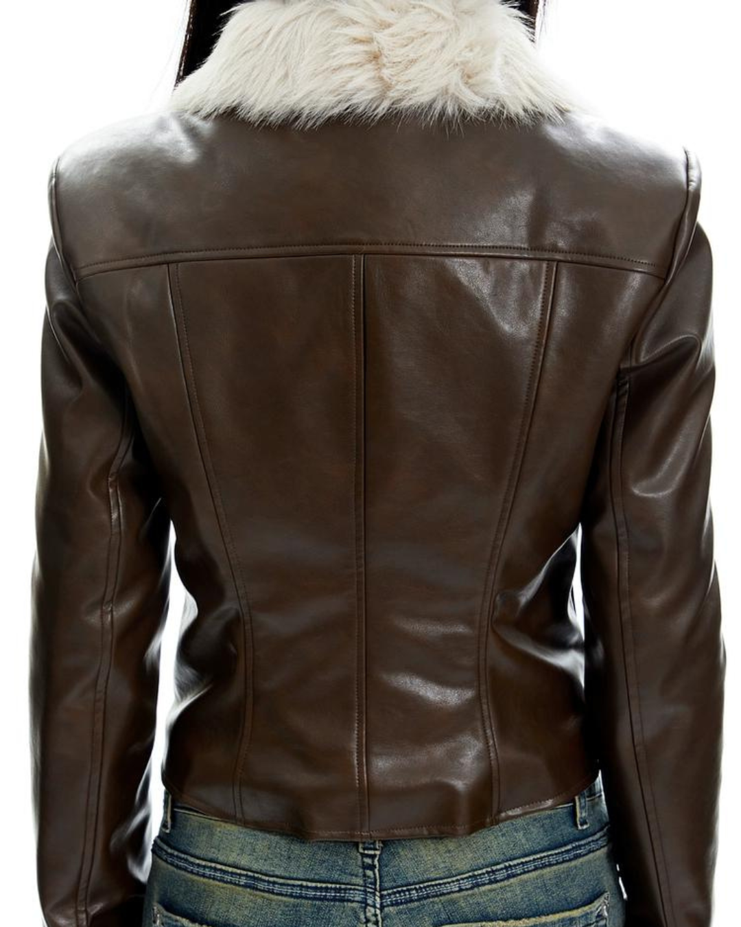 Fur Slim Leather Jacket APA0008