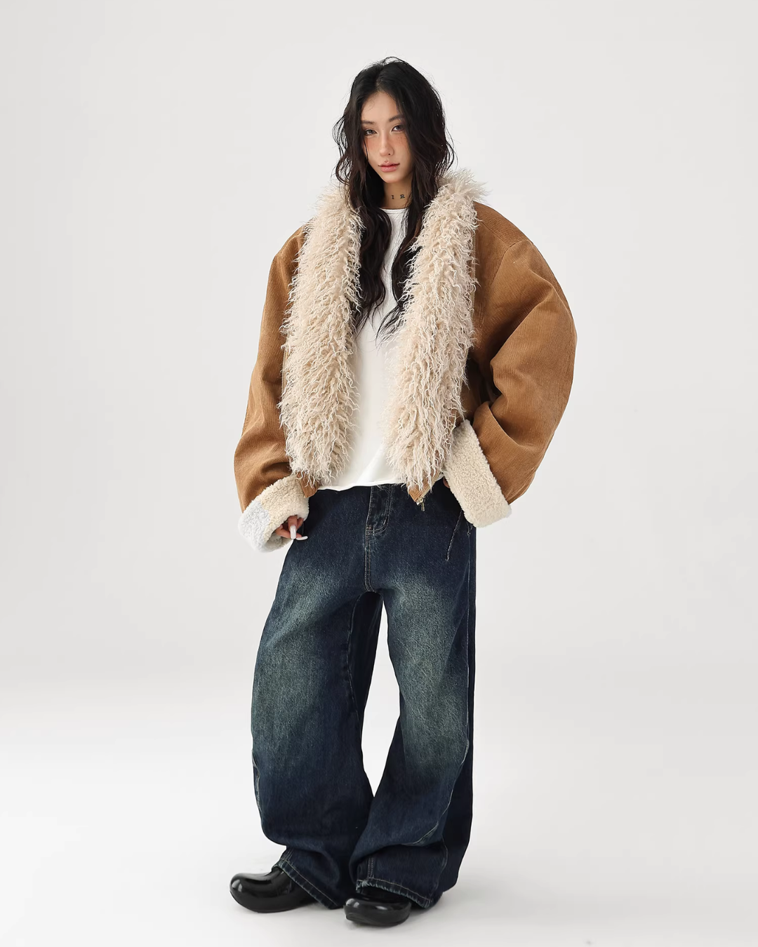 Fake Mouton Suede Coat ACS0356