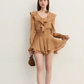 Ruffled Long-sleeve Top / Flared Mini Skirt DPY0076