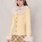 Sweet Cream Fur Jacket & Paid Mini Skirt UNP0004