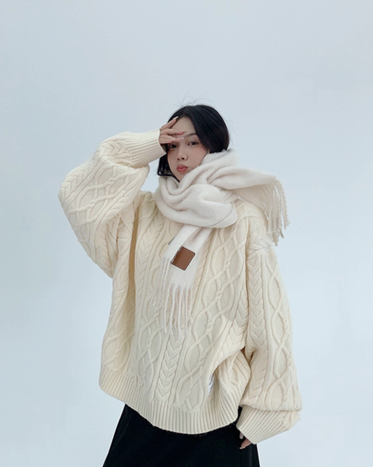 Cable Pullover Knit Top YLS0957