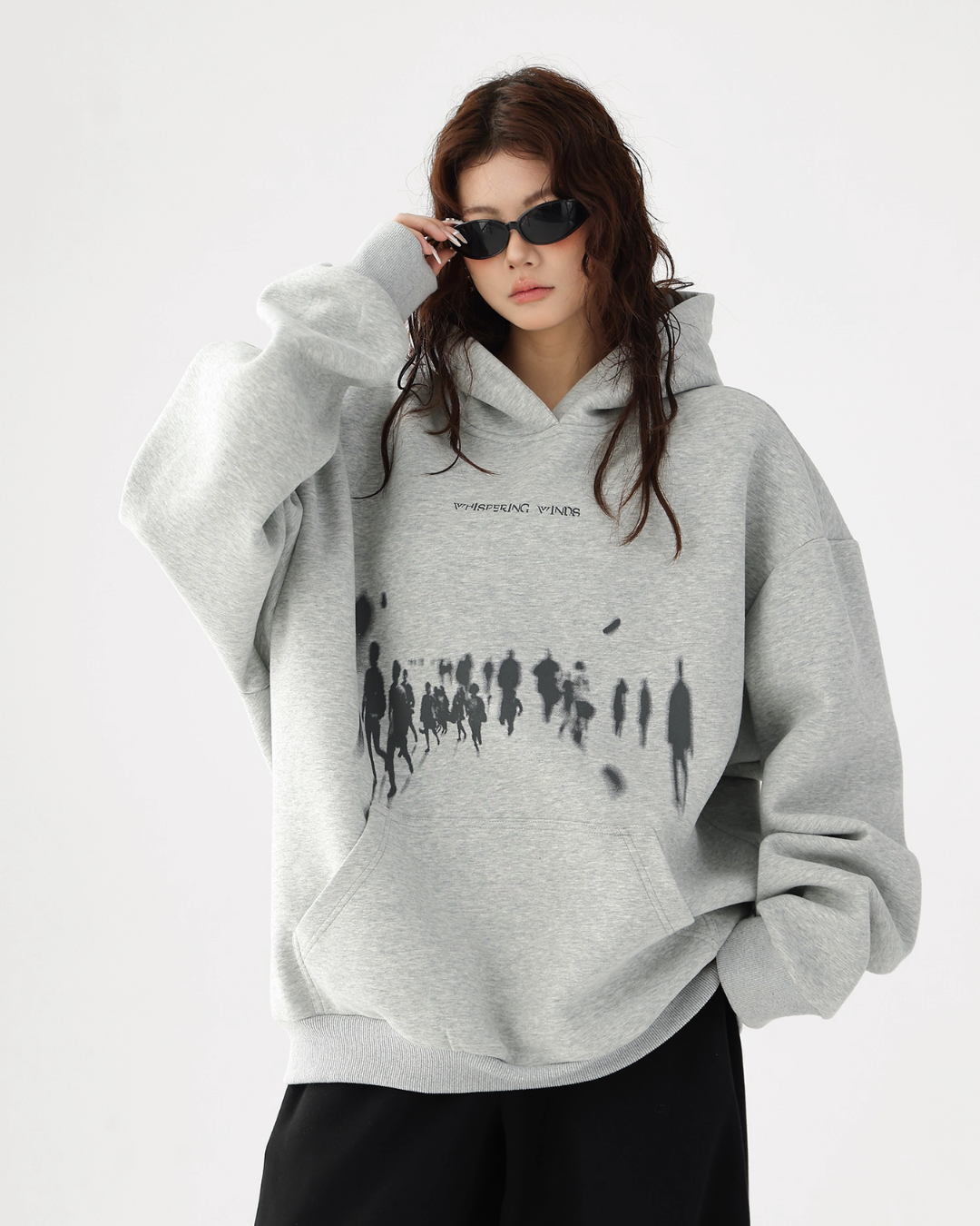Blurry Figure Print Hoodie ACS0304