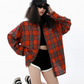 Loose Plaid Long Sleeve Shirt ICM0012