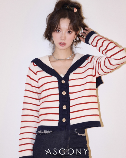 Stripe Retro Collar Knit ASG0054
