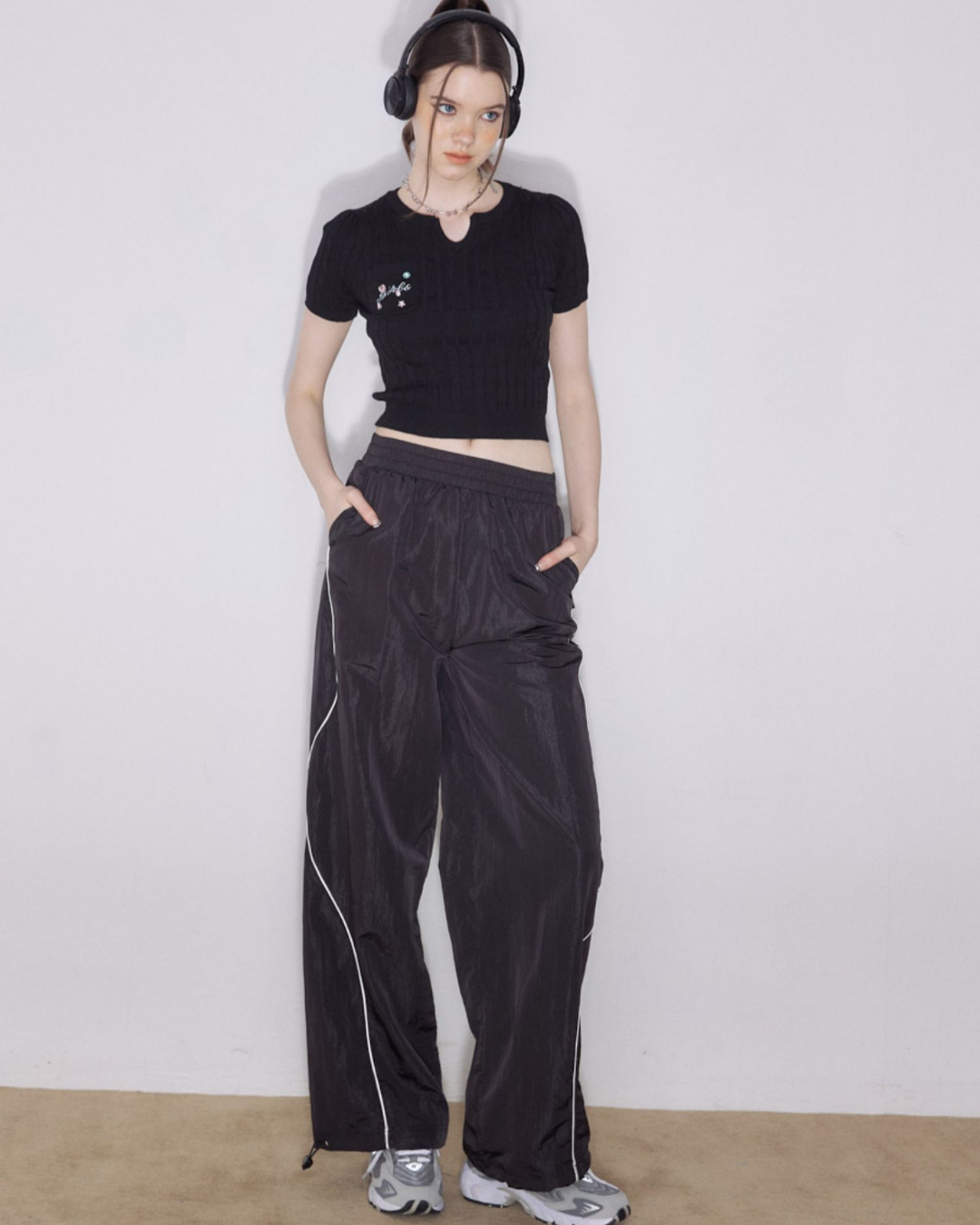 Side Wave Line Nylon Pants ZZF0208